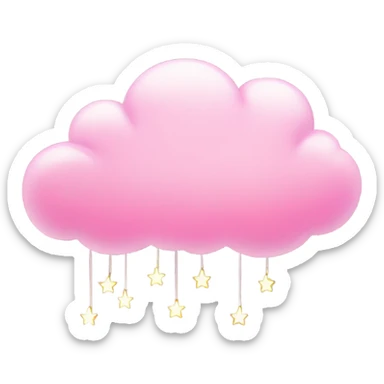 Pink cloud with string lights  sticker