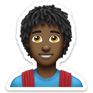 teen boy with mullet that’s a pipe cleaner with toe thumbs sticker