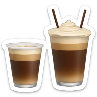 cheers with two cups of cold coffee sticker
