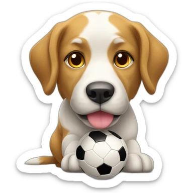 Chien qui joue au soccer sticker