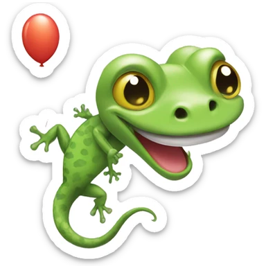 Gecko with baloon sticker