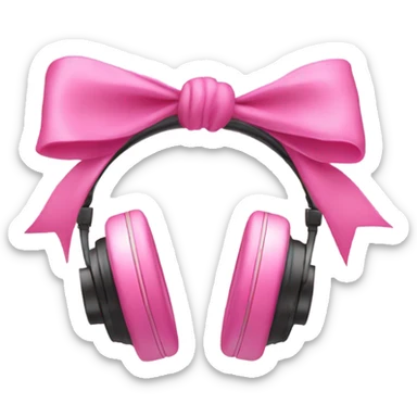 headphones with bows pink sticker