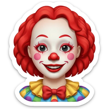 female clown sleeping eyes closed sticker