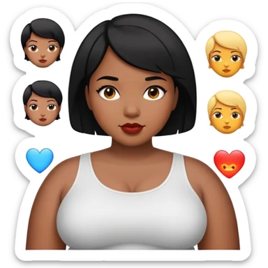 25-year-old black woman with short black hair who is plus size  sticker