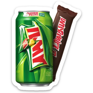 Mountain Dew and the chocolate bar  sticker