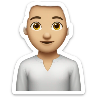 low taper curl hair, white skintone, middle eastern sticker