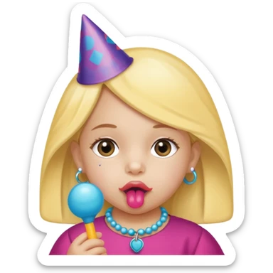 Muhhamad and Aisha Muhhamad old little girl with binkie in mouth sticker