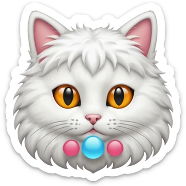 cat white with black spot sticker