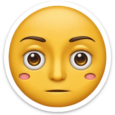 Un emoji qui fait un side eyes avec une œil plus gros que l’autre et un gros sourcil  sticker