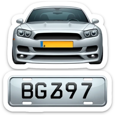 Make a car number plate say this BGZ9007 and make the car there to sticker