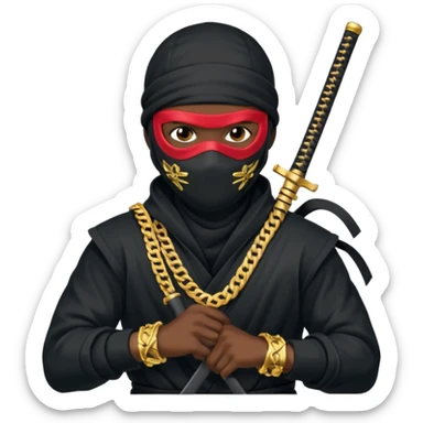 Una persona así Ninja pero que esté así como mala pero que sea mala y ya rapera O sea que allá que la foto digo que el emoji sea un Ninja Ninja Ninja sosteniendo una arma sticker