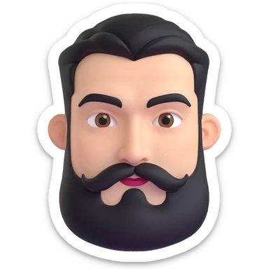 man with dark beard and extremely thick prominent eyebrows sticker