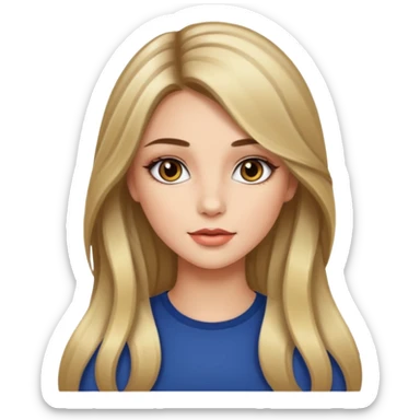 pretty girl with long hair and highlights makeup  sticker