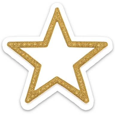 small star with a glamorous and stylish glitter border, no background sticker