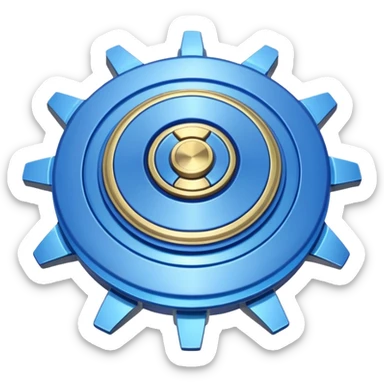 A blue Beyblade with 3 blades like Victory Valtryek sticker