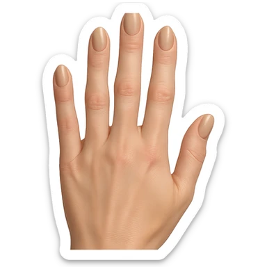 beautiful realistic female hand with five fingers and beige manicure, general style sticker