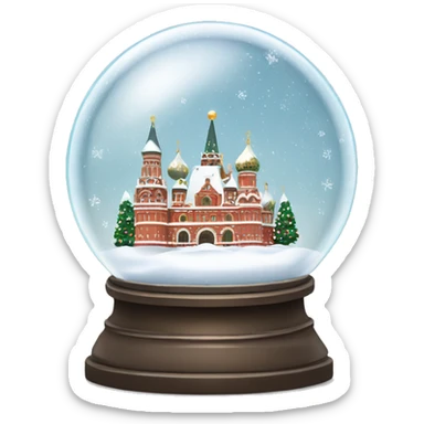 Christmas snow globe with snowy Moscow  sticker