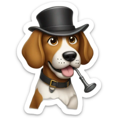 Pluto the dog with a pipe sticker