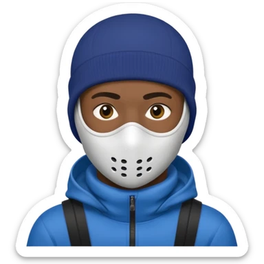 A black male in a ski mask sticker