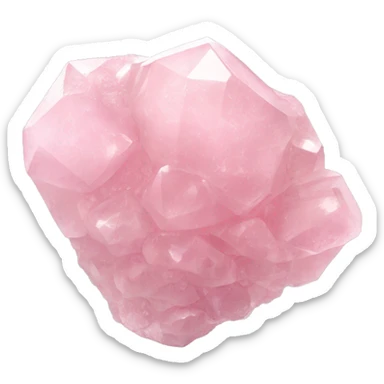 Rose quartz crystal cluster sticker