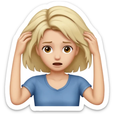 Girl ripping hair out yelling sticker