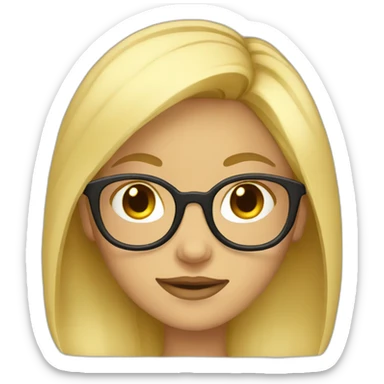 Blond girl with glasses sticker