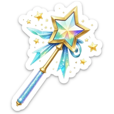 glitter magic wand sticker