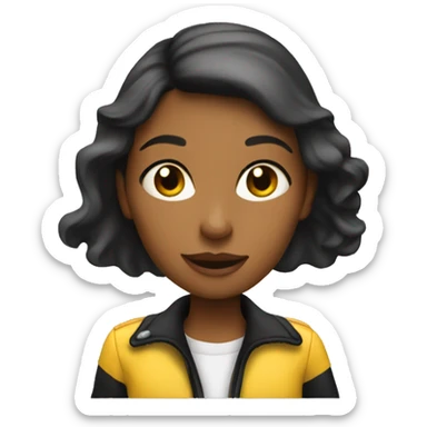 Girl riding a taxi in new york sticker