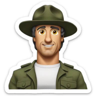 Sylvester stallone gradé sergent sticker