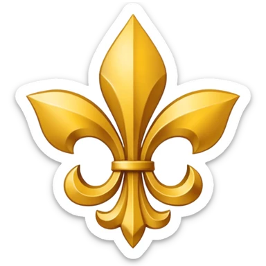 Minimal emoji-style Louisiana Creole flag with a deep blue background, a single gold five-pointed star in the upper left, and three gold fleur-de-lis below it. Flat vector design, clean lines, high contrast, no text, clear at small size. sticker