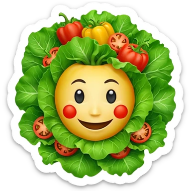 salad with face sticker