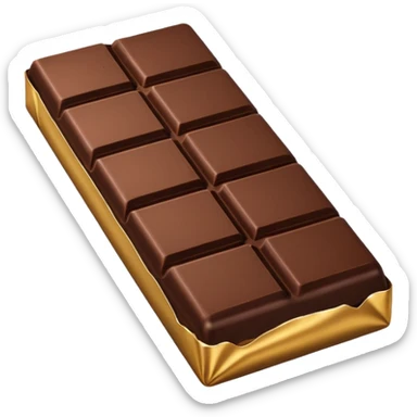 Draw a chocolate bar using an isometric camera with a High-Angle Shot. sticker