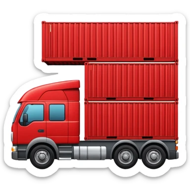 truck holding container sticker