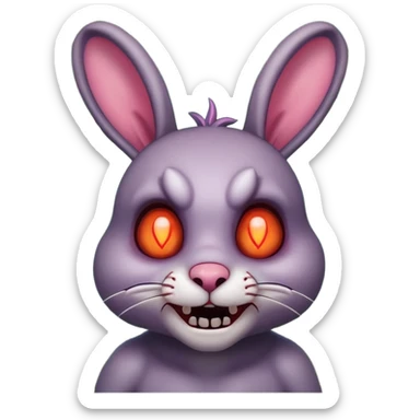 zombie rabbit portrait, head and shoulders only, stitched ears, creepy cute smile, glowing eyes, undead forest vibe, 3D cartoon, mobile game icon style, clean background, no text, no watermark
 sticker