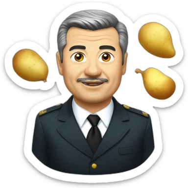 Shavkat Mirziyoyev with potato sticker
