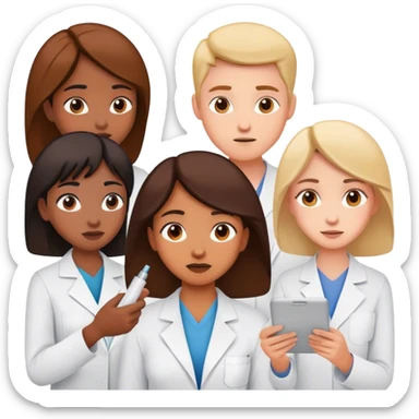 Create a emogi about a mental problem people solving a pre diagnostic test sticker