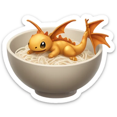 Rice noodle with dragonite wings sticker