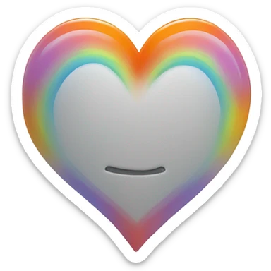 rainbow heart with an orange halo sticker