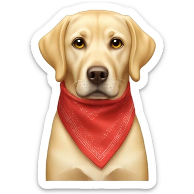 Yellow Labrador wearing a red bandanna  sticker