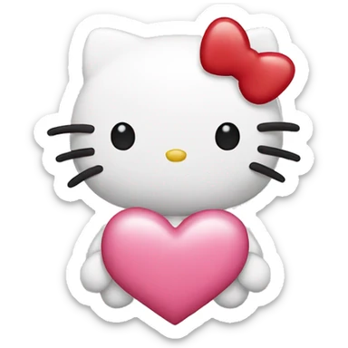 Hello kitty with a heart sticker
