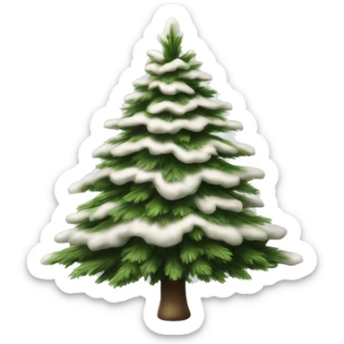 Realistic isolated off white fir christmas tree   sticker