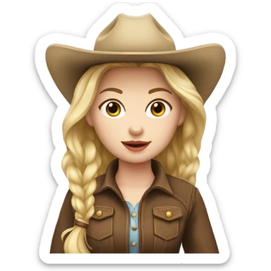 Cowgirl, pale skin sticker