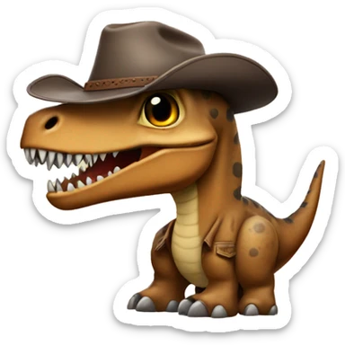 dinosaur wearing a cowboy hat and boots sticker