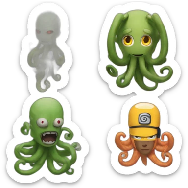 la fusion entre un kraken et naruto sticker