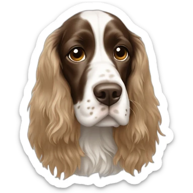 Springer spaniel with woman long light hair sticker