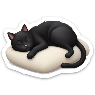Sleeping black cat sticker