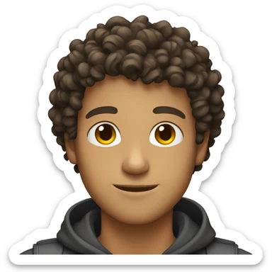 Young and handsome guy with curly hair sticker