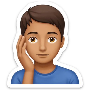 face with hands wondering why  sticker