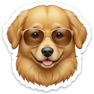 Golden retriver with sunglases sticker