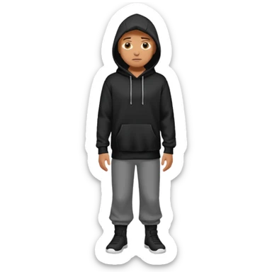 fullbody Mysterious man in black hoodie sticker